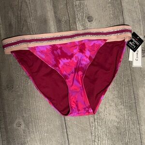 Hula Honey Girls Pink & Maroon Bikini Bottoms with Glitter Waistband